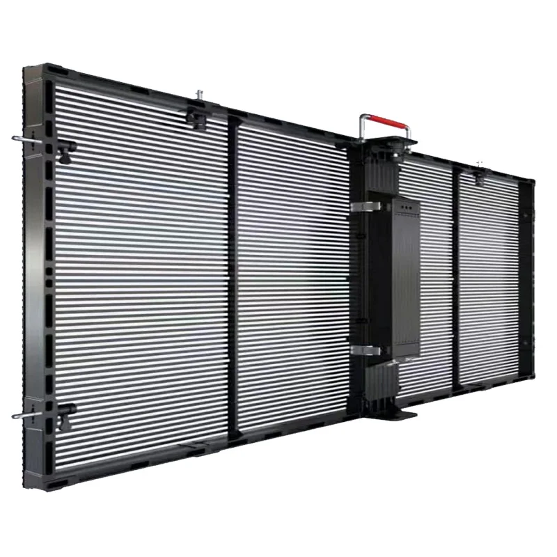 مصنع LED شبكة جدار الفيديو مخصص في الهواء الطلق P3.91-7.81 معلقة شاشة عرض شفافة Led نافذة زجاجية ناعمة مرنة