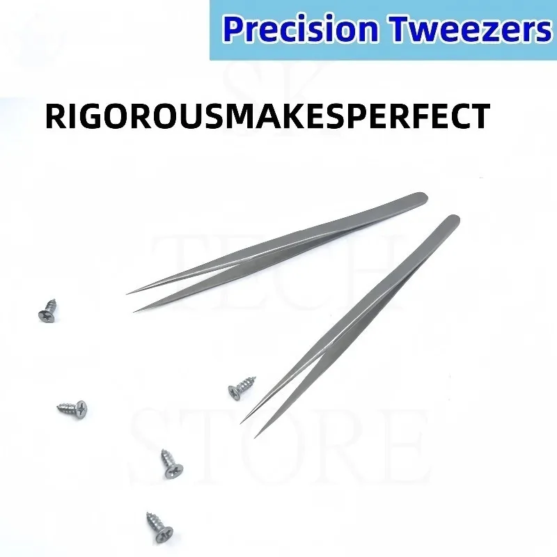 Non-Magnetic Stainless Steel Short Pointed SS-SA Long Pointed Repair Clip  Super Precision High Exatitude Exceed Hard Tweezers