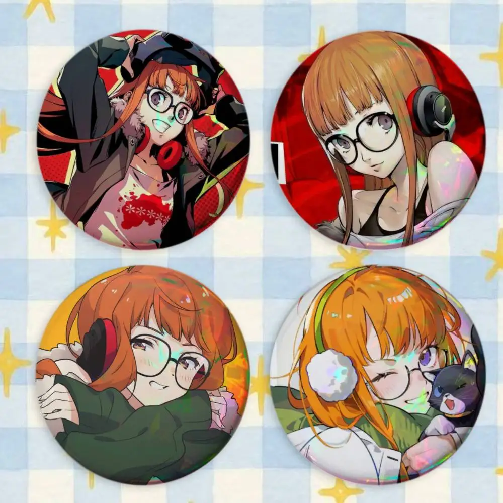 Broches de Futaba Sakura Joker de Persona 5 P5, insignias de dibujos animados, accesorios para mochilas y sombreros, regalo para amigos.