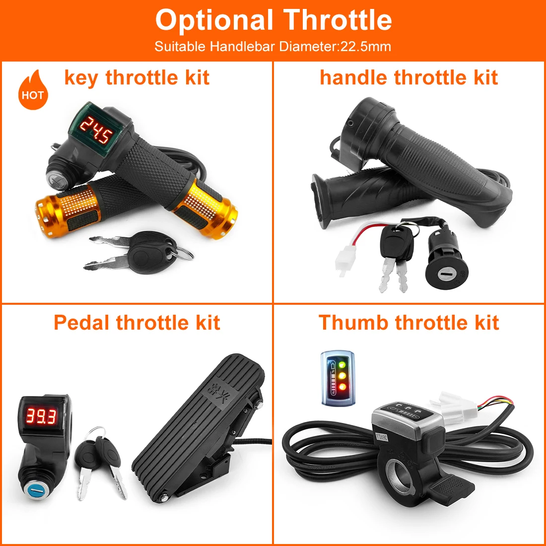 1000W 1800W 3000w Electric Bike Scooters Go-Karts Brushless Motor With Pedal Controller Conversion Kits