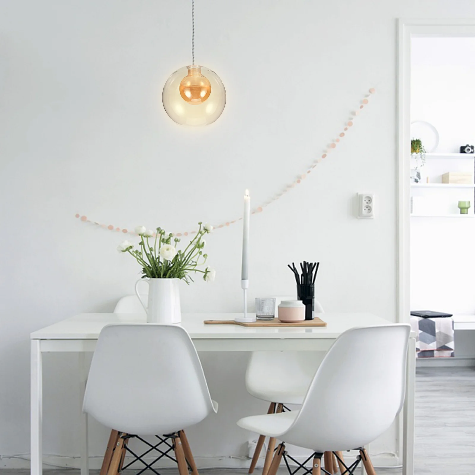 

Ball in Glass Lampshade Ceiling Replacement Shades for Pendant Lights Simple Cover