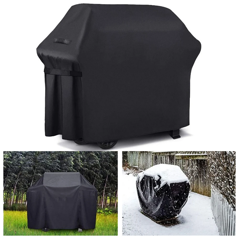 

1pc BBQ Cover Anti-Dust Waterproof Heavy Duty Grill Cover Rain Protective Round Rectangle Outdoor Barbecue Cover Accessories