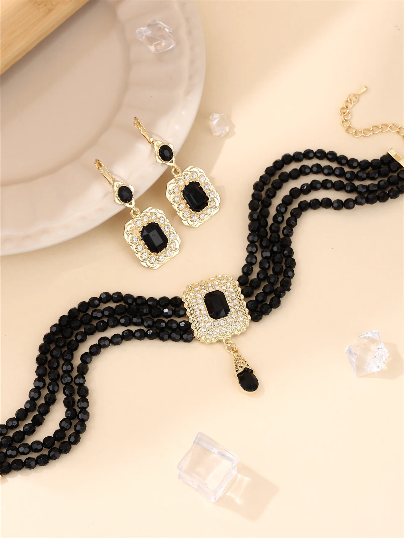Moroccan Women's Fashion Jewelry Set (Necklace & Earrings) Bohemian Style Arabic Bridal Wedding Festival Accessory