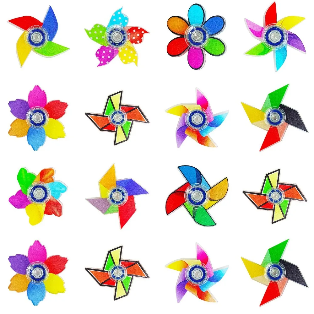 Moulin à vent petit haut Fidget Spinner coloré bout des doigts haut invité cadeau du nouvel an prix de la maternelle jouet anti-Stress 15 pièces