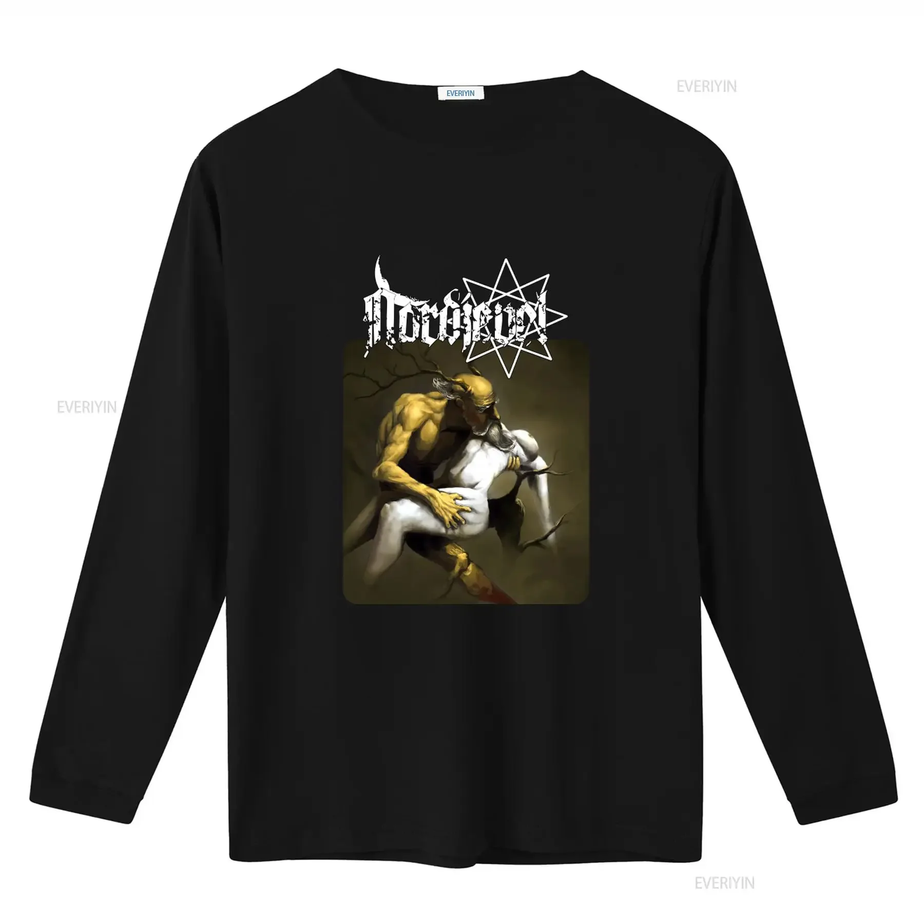 HOT NORDJEVEL Funeral Smell Print T Shirt for Men Long or s vintage Washed Top For Everyday Wear fashion Comfortable Stretched