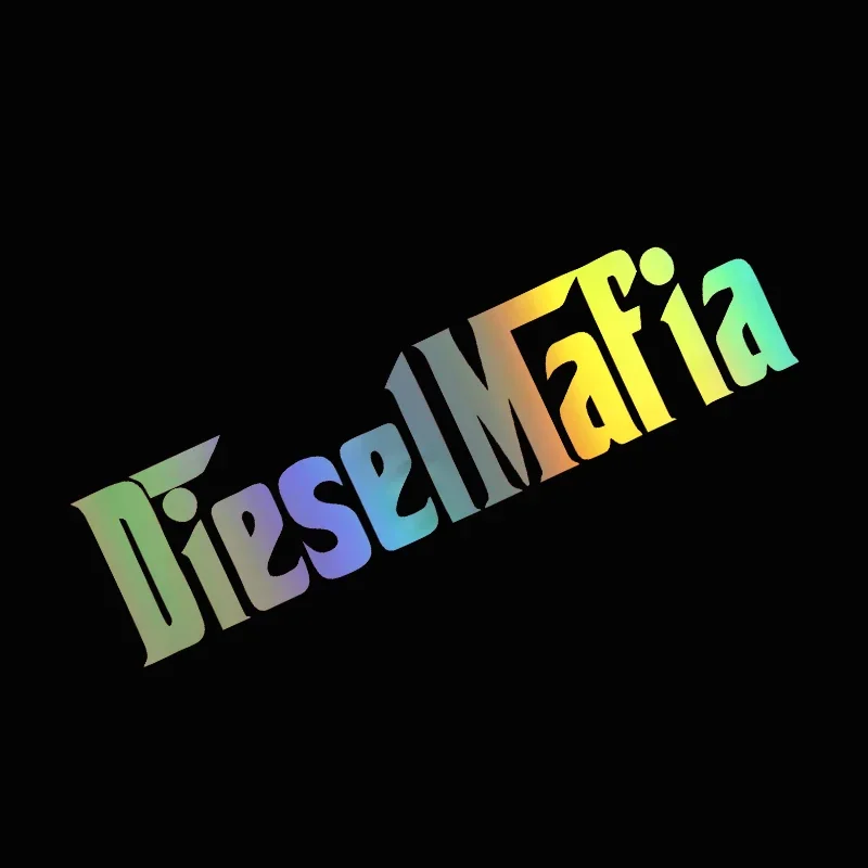 G067 Diesel Mafia Vinyl Car Adesivos, 12x3cm, Decalques Laser Prata Preto