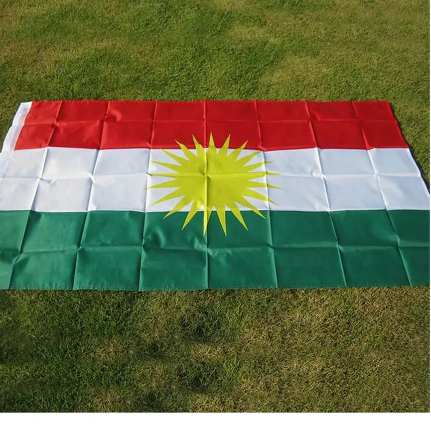 Custom Kurd Kurdish National Flag 90x150cm Hanging polyester Red White Green Kurdistan flags For Decoration Banner