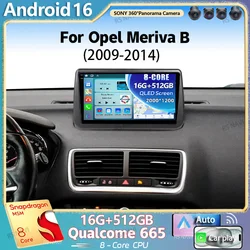Android 16 For Opel Meriva B 2009 - 2014 2K QLED Stereo Car Radio Multimedia Video Player GPS AI Voice CarPlay Head Unit