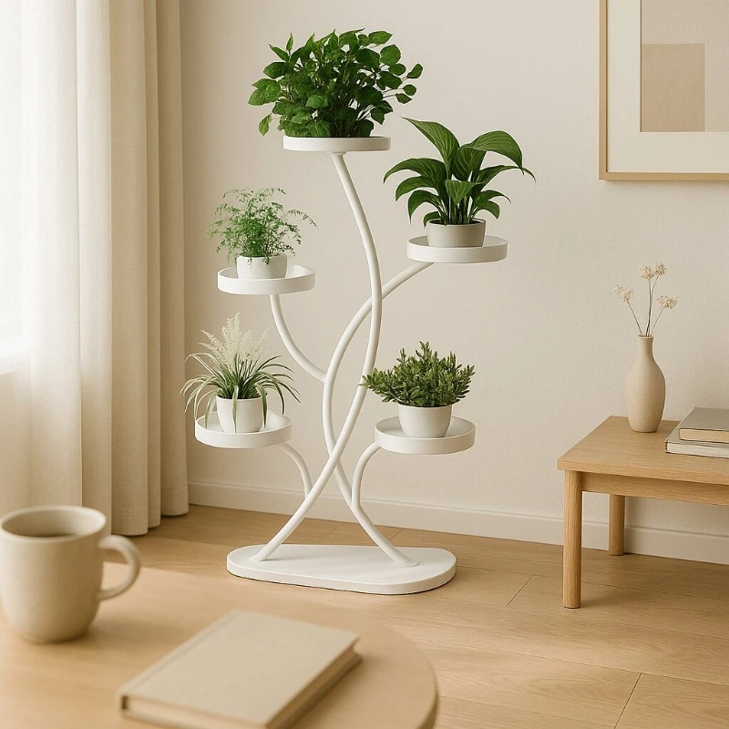 

Premium Luxury Iron Flower Pot Display Rack Indoor Plant Shelf Living Room Organizer Balcony Succulent Stand