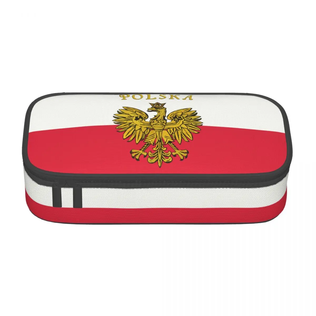 Custom Cute Poland Flag Pencil Case for Boy Girl Large Storage Pencil Bag Stationery