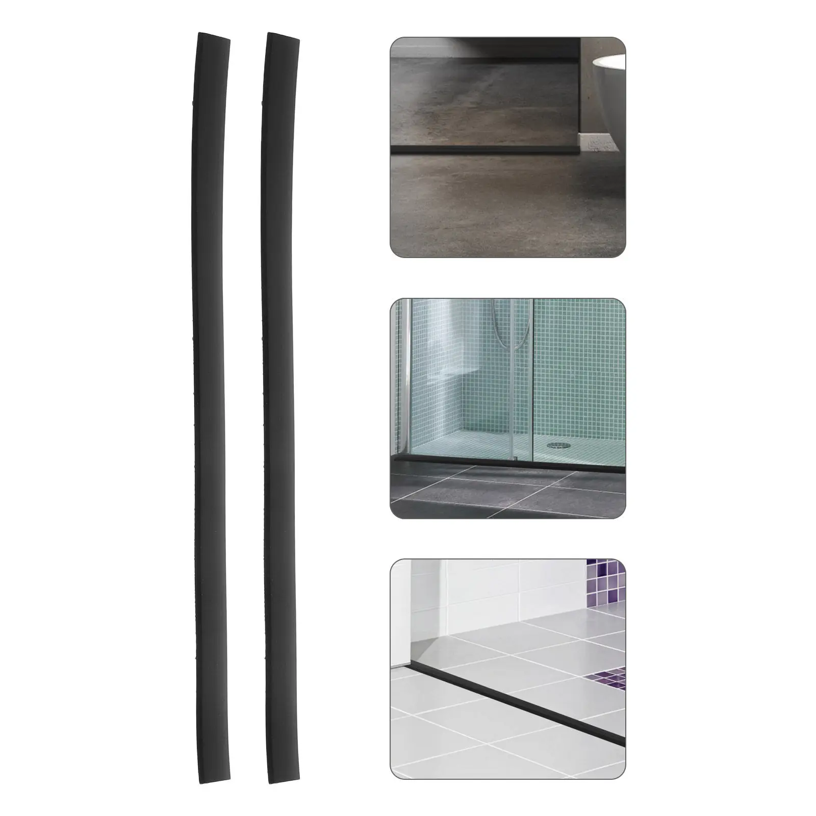 

2 шт. водонепроницаемых силиконовых водоотталкивающих полос 50 см, гибкий уплотнитель для душевой двери, порога, трапа, для ванной комнаты, ограничитель воды