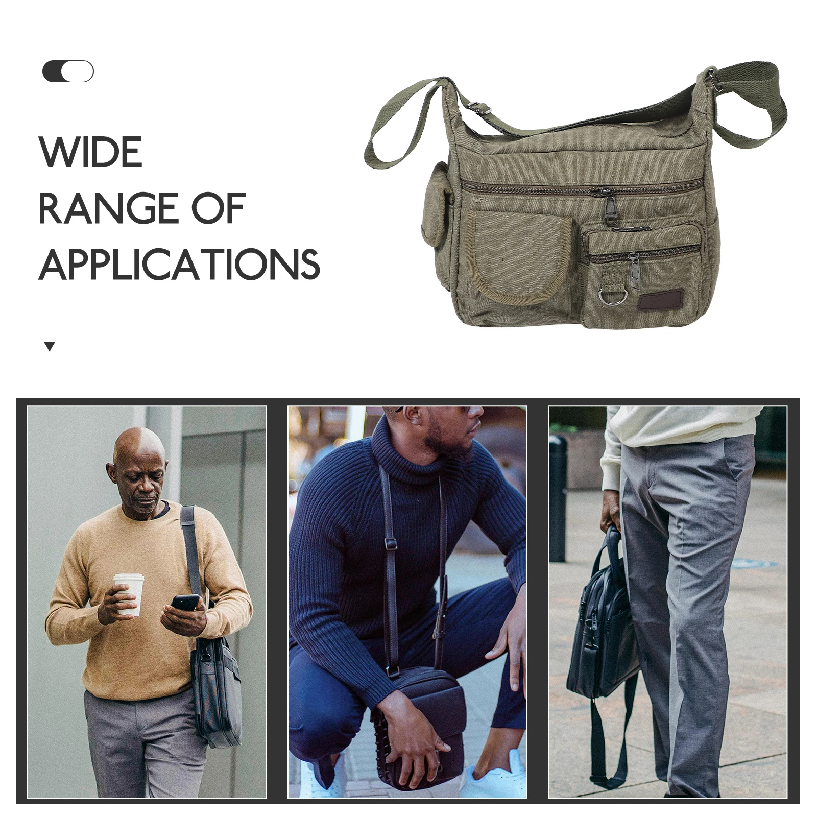 

Stylish Business Postman Canvas Bag for Men Shoulder Crossbody Hobo Messenger Bag Women Durable Casual Large Travel School