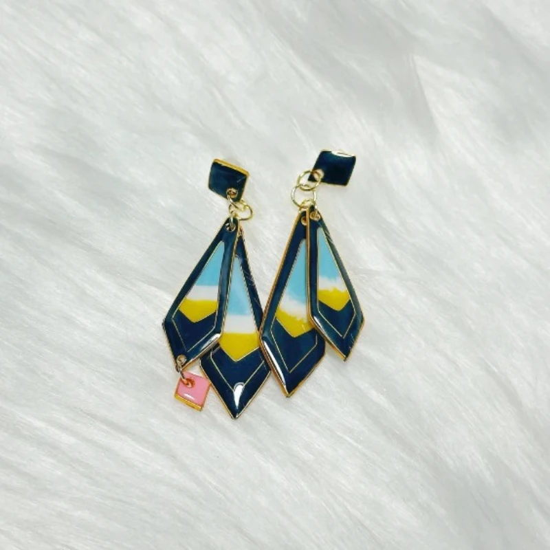 Taudi Aplin Popular Game Two-dimensional Peripheral Characters Same Style Rainbow Day Earrings High-looking and Cute Earrings