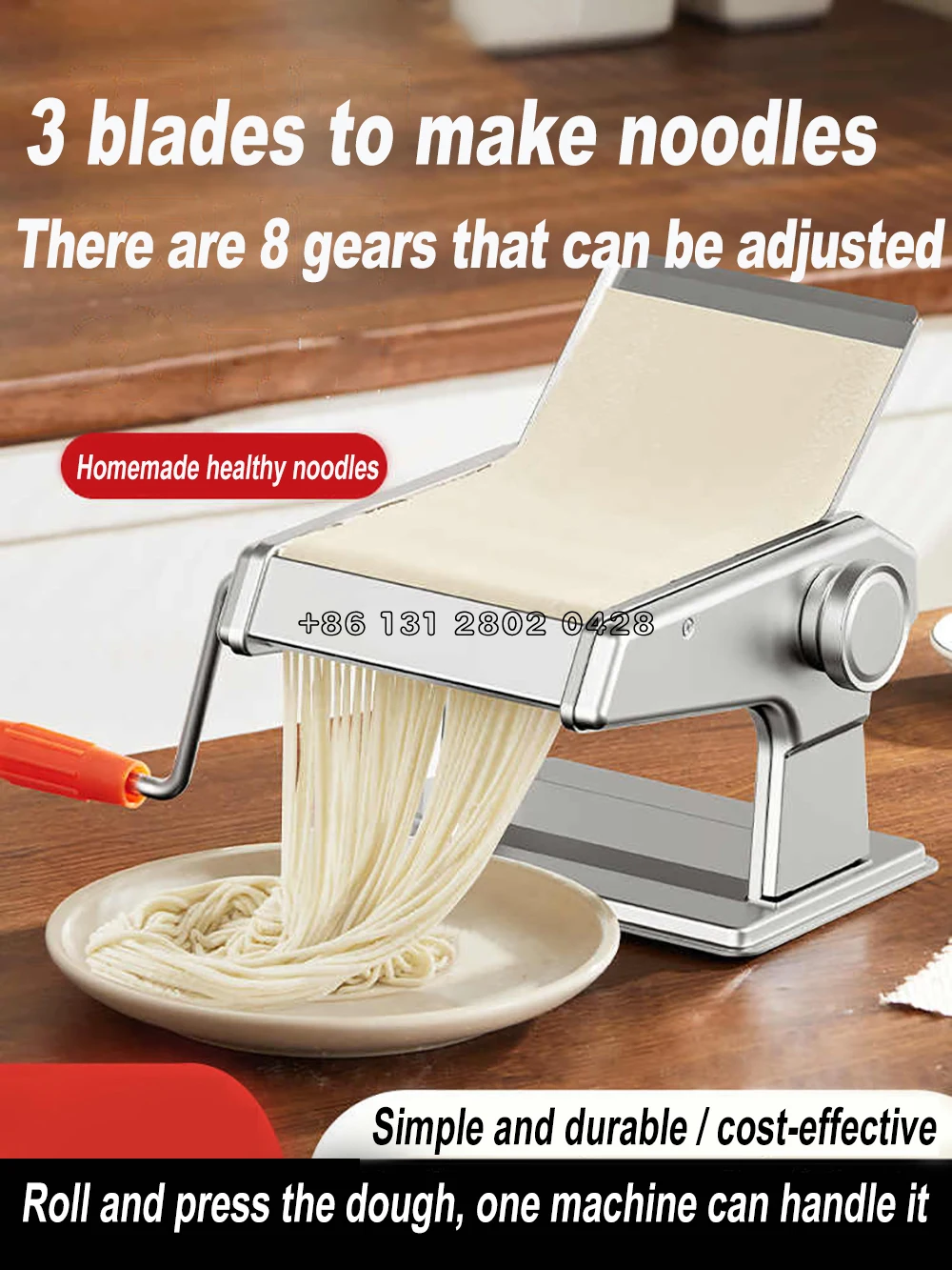 Household noodle machine, small multifunctional noodle press, manual rolling machine, fully automatic pasta production