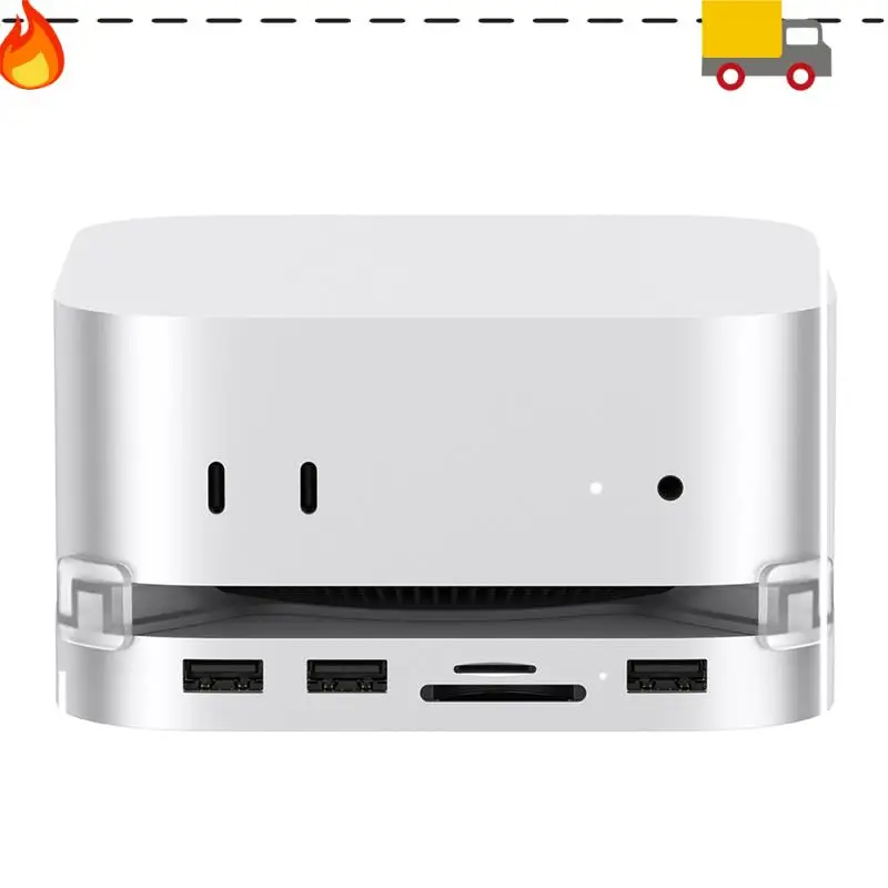 Discount-For Mac Mini USB C Hub With M.2 SSD Enclosure For Mac Mini M4/M4 Pro Stand Type-C Dock Station USB3.2 SD/TF4.0