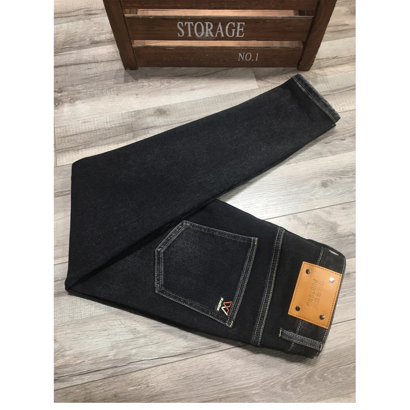 Fleece Warm High end Jeans for Men 2025 Winter New Fashionable, Comfortable, Versatile, Elastic Slimming Pants