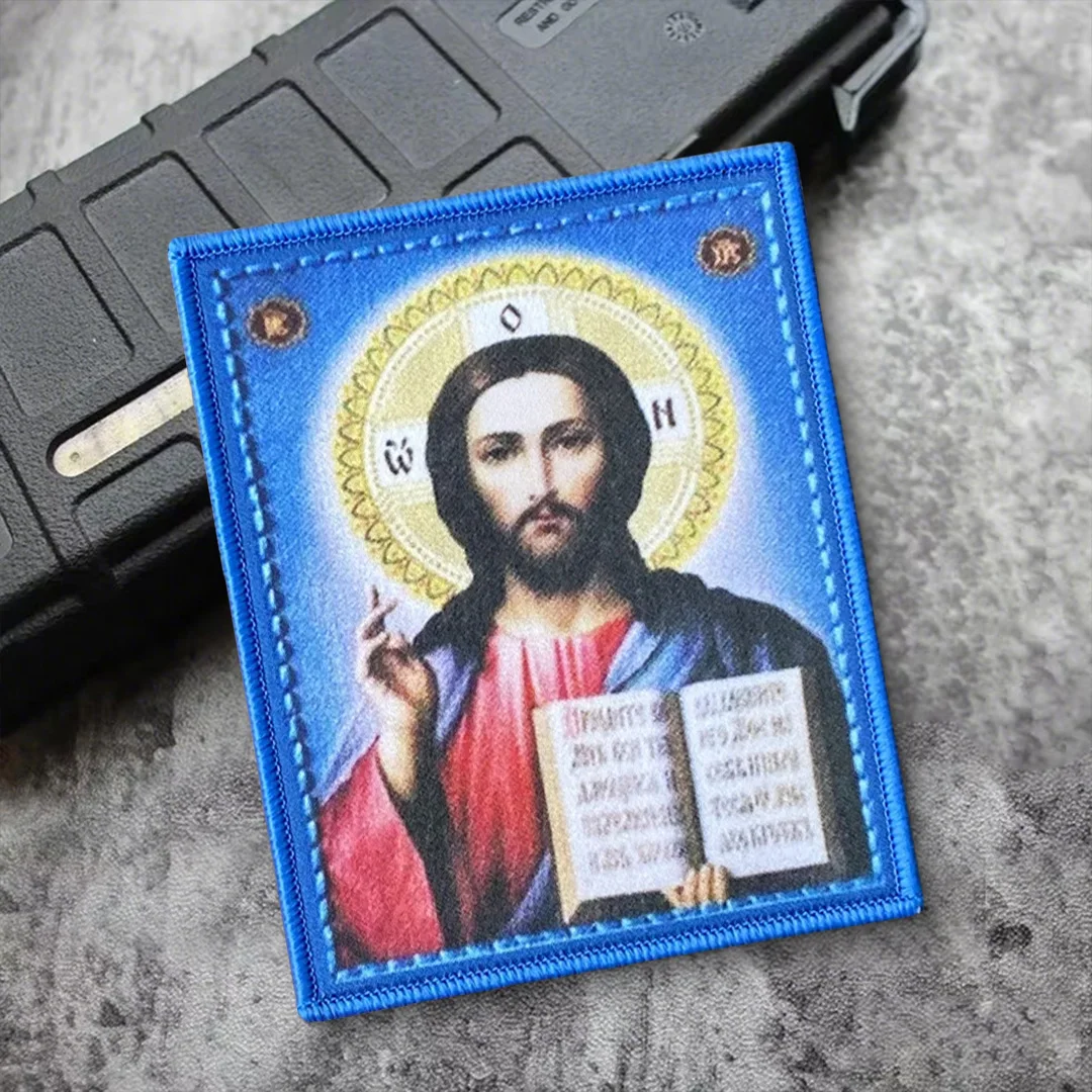 Parche táctico Jesucristo con velcro – Insignia moral para mochila - imagen 4