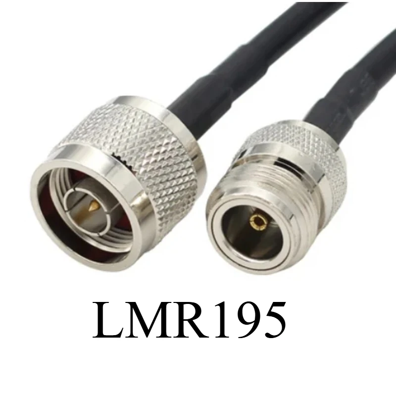 N Male to N Male Pigtail Cable LMR195 Low Loss Coaxial Jumper N-Type Plug to N-Type Plug 50 Ohm for Antenna Base Station