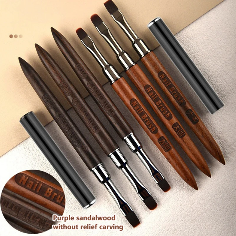 Nail Brush Sandalwood Handle Nail Brush For Acrylic Application And Acrylic Power Professional