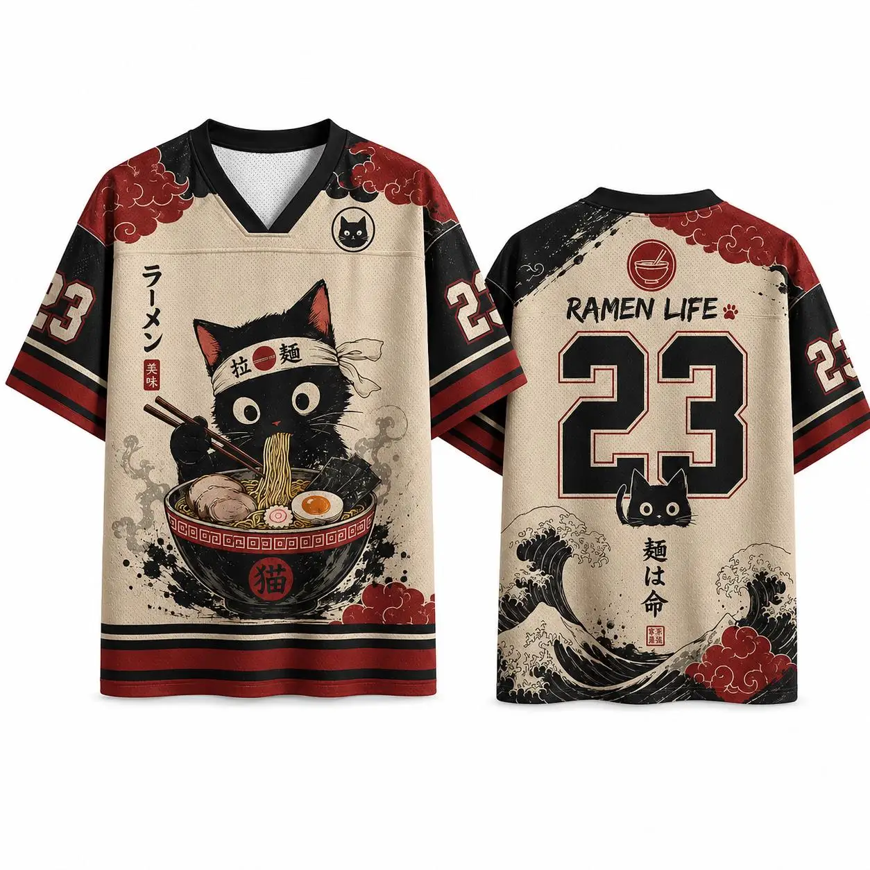 Unisex Kaiju Cat Monster Jersey Tee Men Women Retro City Destroy Animal Print Short‑Sleeve Tops Y2K Urban Street‑Style Tees