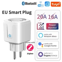 Tuya Smart Plug WiFi/Zigbee Socket 16A/20A Power Monitor With Timing Voice Control Smart Life APP Control for Alexa Google Home