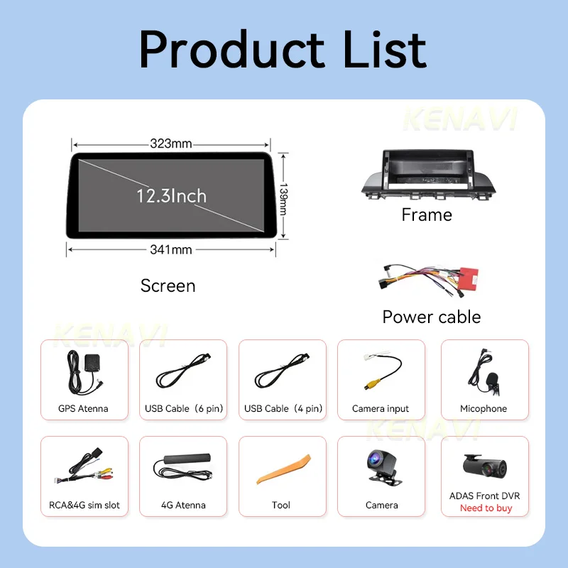 12.3 inch Android For Mazda CX-4 2016 - 2021 Car Stereo Radio DVD Multimedia Player GPS Navigation 2Din Carplay Head Unit Screen