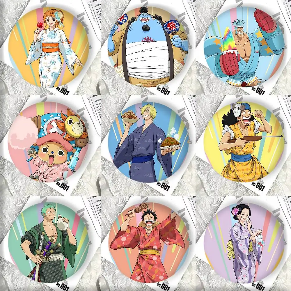 Grand Festival Straw Hat Troupe One P-Piece Badges Round Cosplay Pin Bag Decor Fans Collect Friends Gifts Brooch