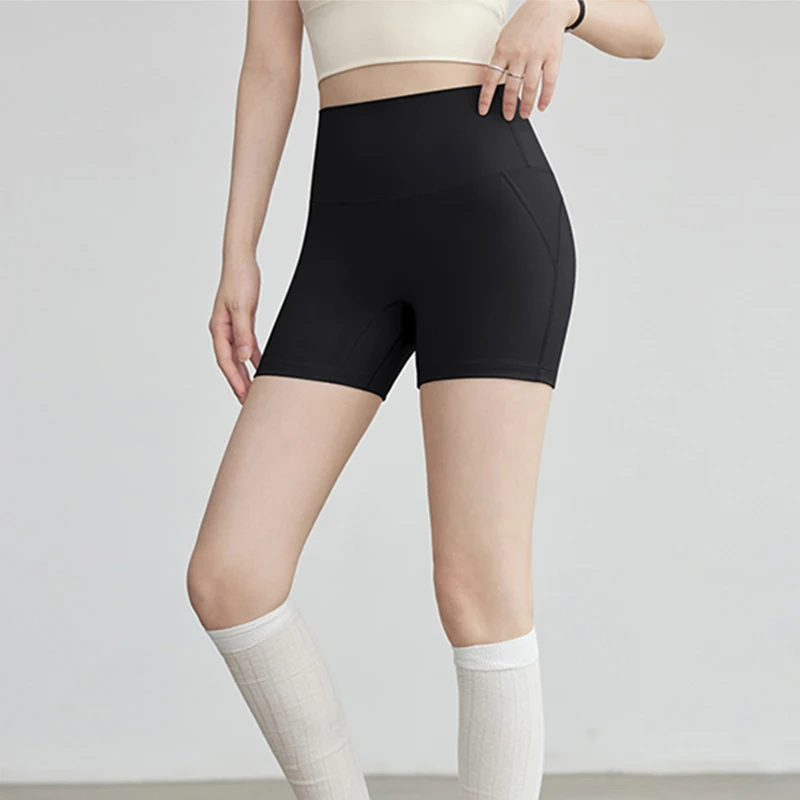 Einfarbig Hohe Taille Radfahren Shorts Frauen Einfache Dünne Pilates Yoga Shorts Frau Frühling Sommer Lässig Leichte Sport Shorts
