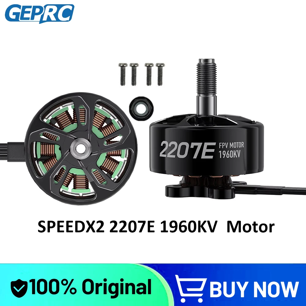 GEPRC SPEEDX2 2207E 1960KV FPV Motor High Power High Heat Dissipation Compatible ESC 50A Suitable for 4-5inch Racing FPV Drones