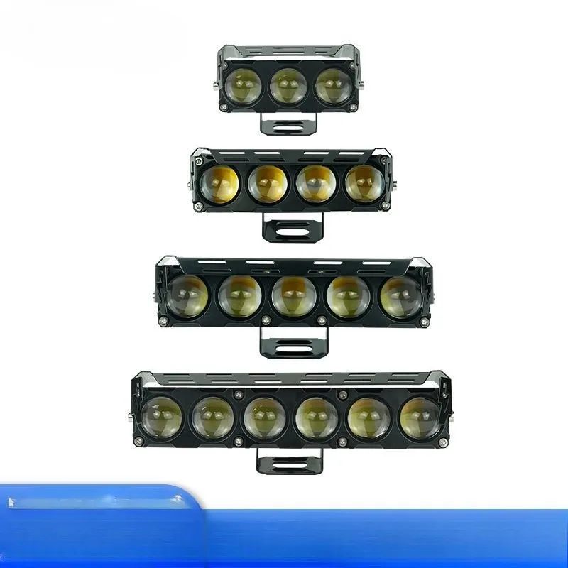 

Motorcycle spotlight white yellow dual color motorcycle headlight modification car lens three bead LED headlight