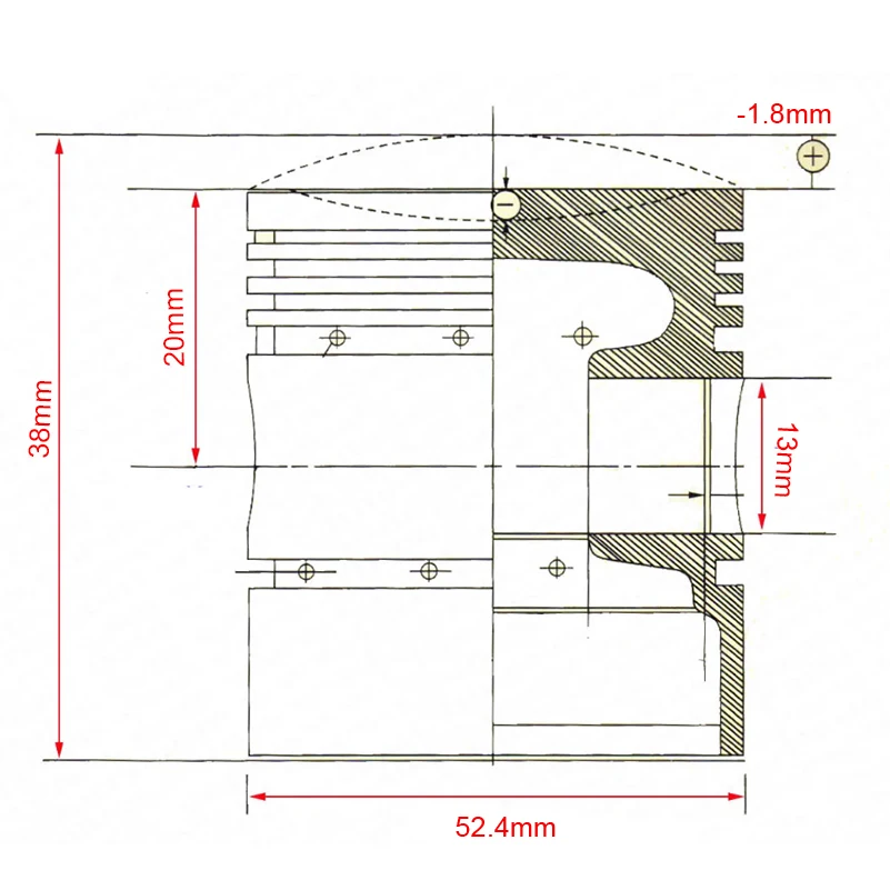 YX125 52.4MM 13MM Piston Rings Kit 125CC 1P52FMI For Locin PBR Dax Monkey Dirt Pit Bikes Parts ATV Dirt Bike & Go Kart