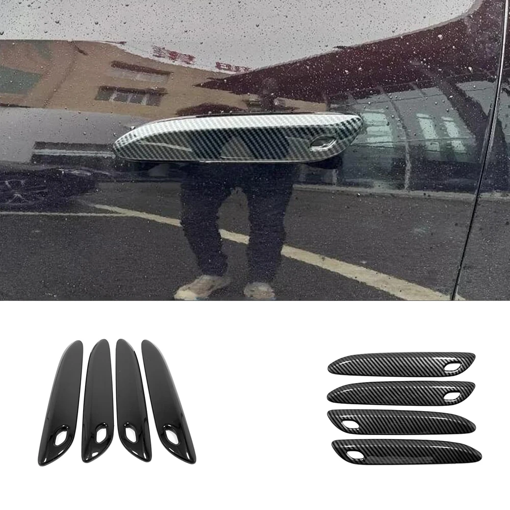 

LHD Carbon Fiber Black For Mercedes-Benz E-Class W214 E260 E300 2024 2025 Car Door Handle Cover Trim Styling Car Accessories