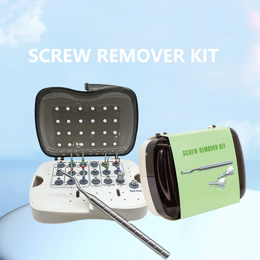 

Стоматологический сломанный винт, набор для снятия сломанных винтов, реверсивная направляющая для сверла, отвертка для лечения восстановления имплантата