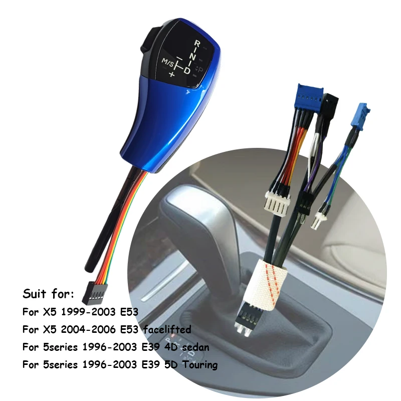 

E39 E85 Car LED Gear Shifter Handle Lever Head Left E Chassis For BMW 5series X5 E53 E86 Z4 DIY Car Gear Shift knob Replacement