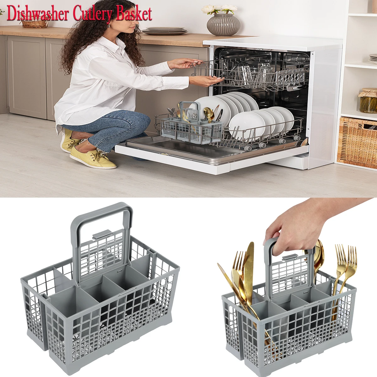 Universal Dishwasher Cutlery Basket Knife Fork Storage Basket for Bauknecht Whirlpool Indesit Hotpoint Dish Washer Accessories