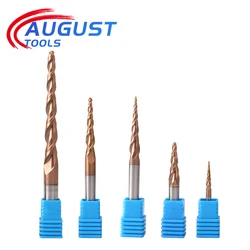 HRC60 Tapered Cone Ball Nose End Mill Tungsten Solid Carbide Milling Cutter Cnc Machine Engraving Taper Wood Metal Endmills