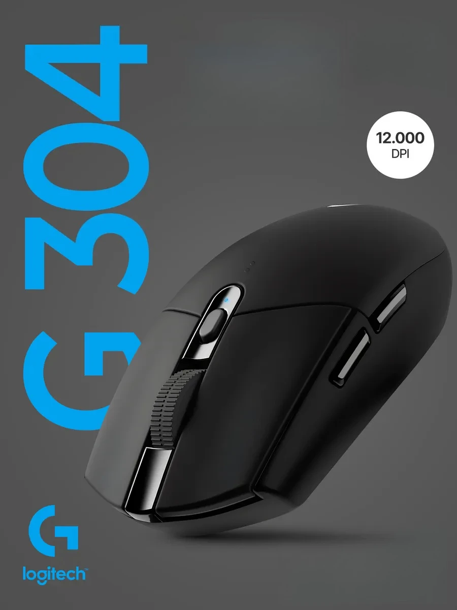 Logitech G304 Colorful Mouse | Black/White/Blue | Windows macOS ChromeOS | Mechanical Tension System