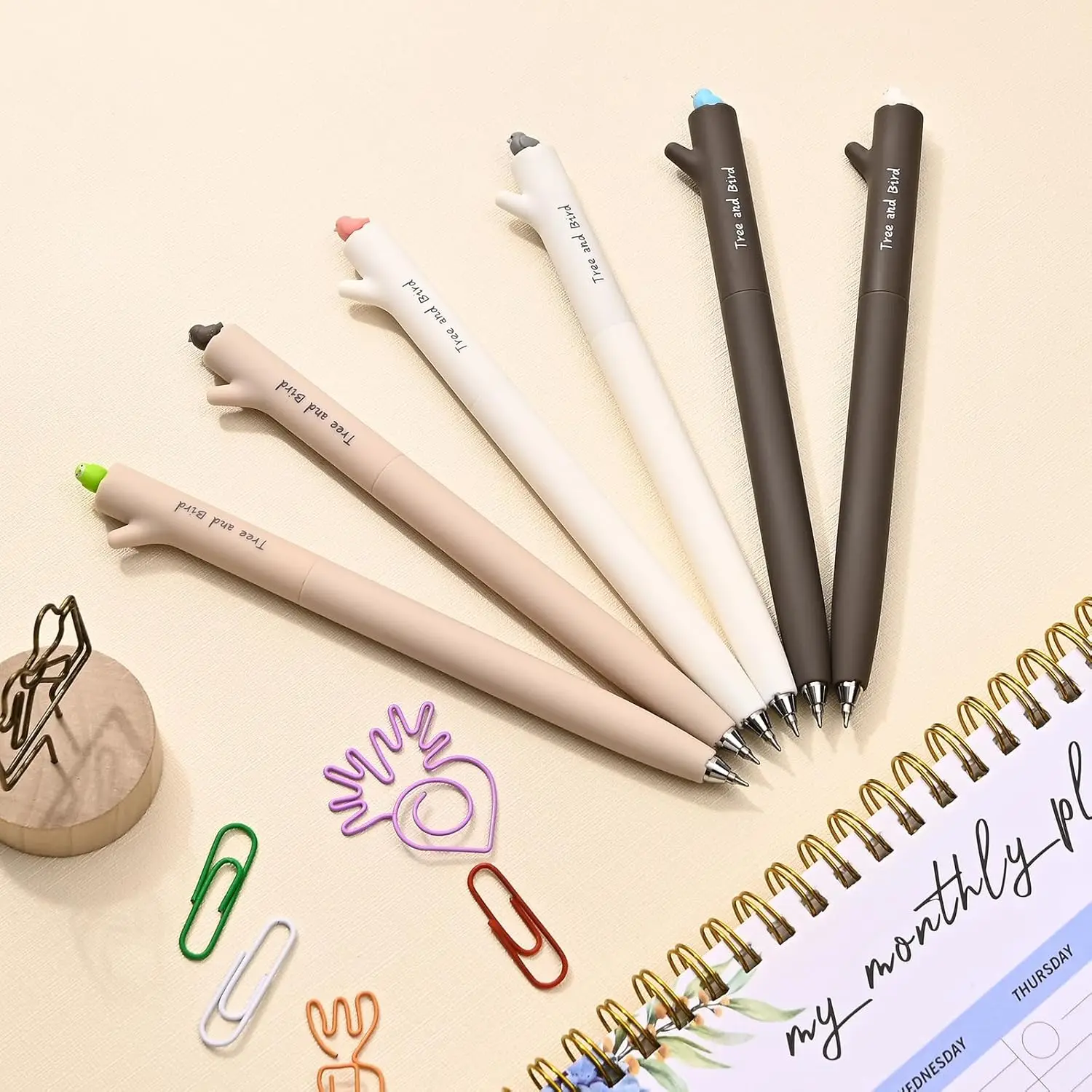 6 قطعة أقلام حبر جل سوداء سريعة الجفاف قابلة للتدوير قلم جل لطيف لتخطيط المجلات 0.5 مللي متر نقطة دقيقة كتابة سلسة للمدرسة #5