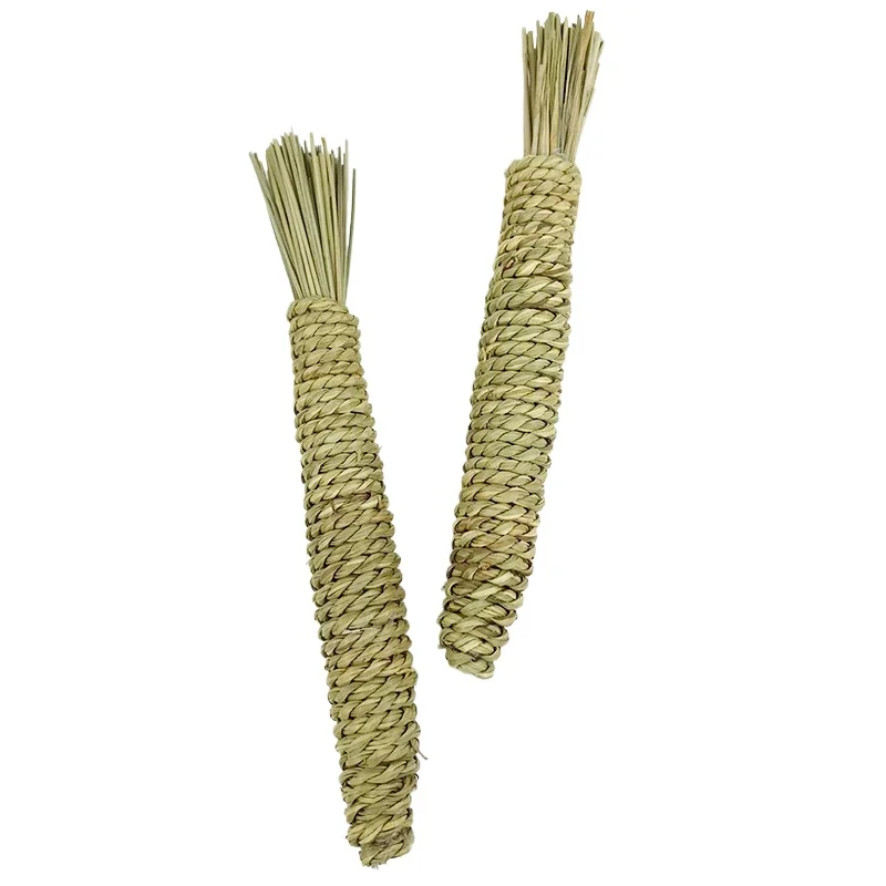 1/2Pcs Natural Straw Rope Carrot Hamster Molar Chew toy Small Pets Toys For Hamster Rabbit Grinding Groducts Gnaw Toy Supplies