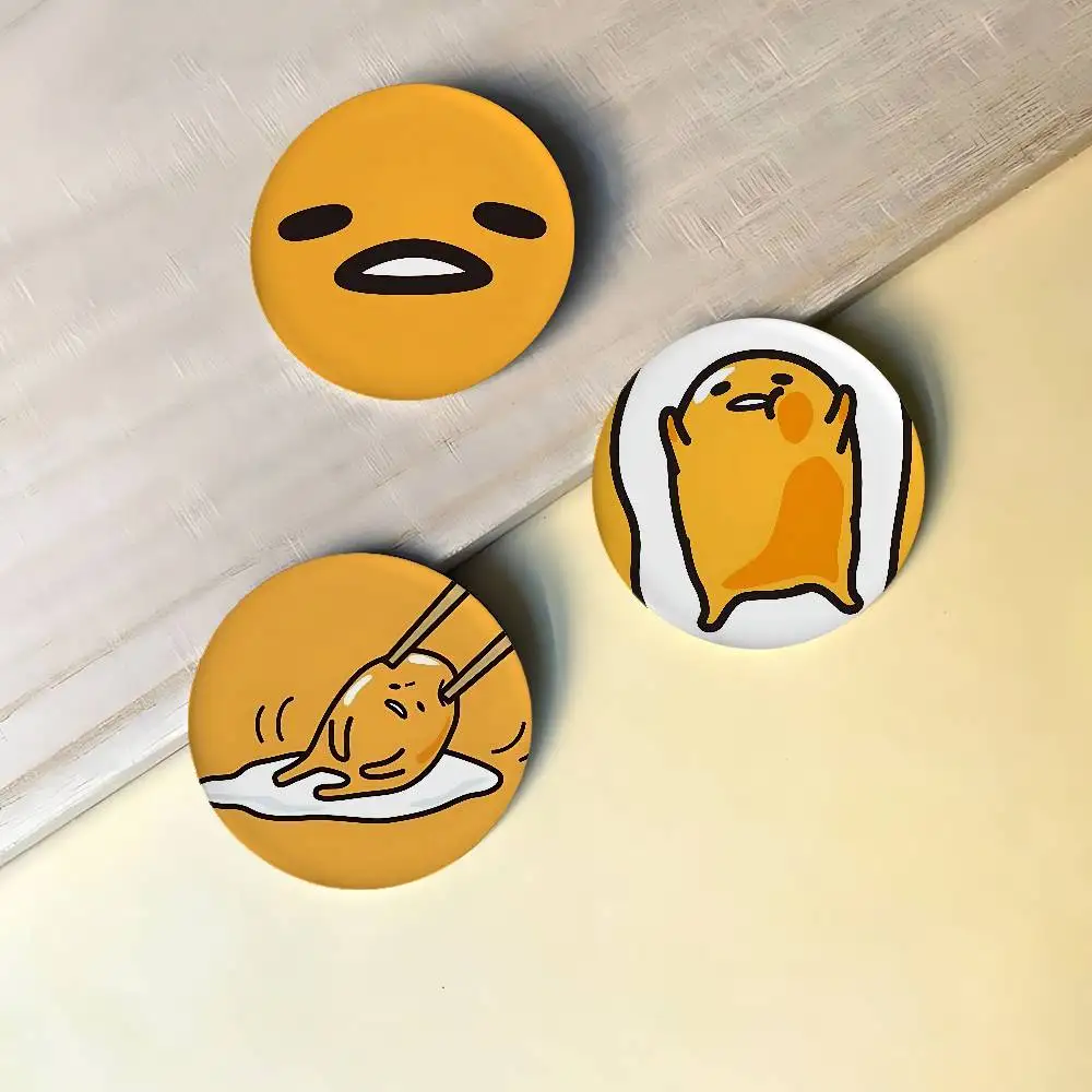 Cute G-Gudetamas Badges Peripheral Lapel Pins Tinplate Round Brooch For Shoulder Bag Accessories Souvenir Gifts