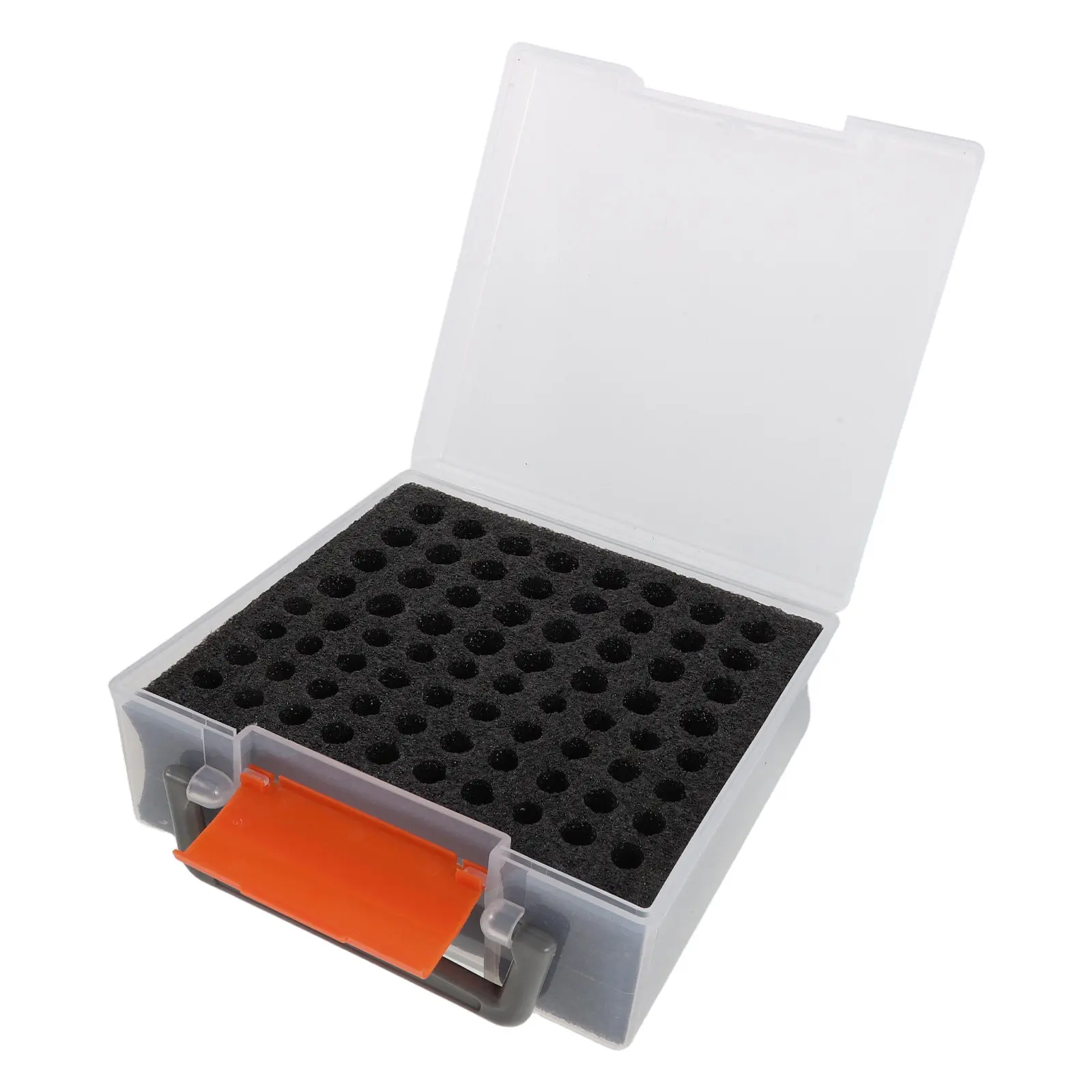 Battery Recycling Container Small Transparent Portable Storage Box Ergonomic Handle Efficient Aa Aaa Battery Organizer for Home