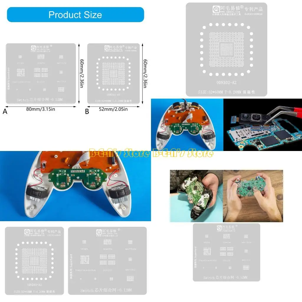 Y1AD Portable BGA Reballing Templates for Repair CPU IC Chip Providing Convenient Carrying Design Reliable Heat Dissipation