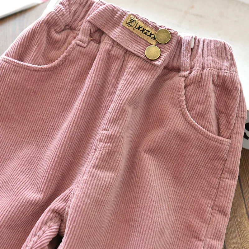2026 Neue Kinder-Warmhosen Jungen Mädchen Herbst Winter Cord Dicke Sporthosen 1-9 Jahre Kinderkleidung Lässige Hochbund-Hosen – Detail 9