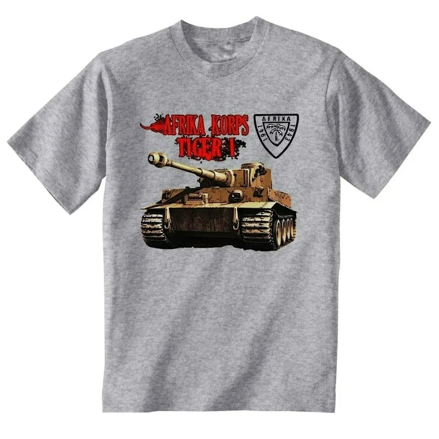 TIGER I TANK  NEW COTTON GREY Men TSHIRT Short  Casual  mens t shirts