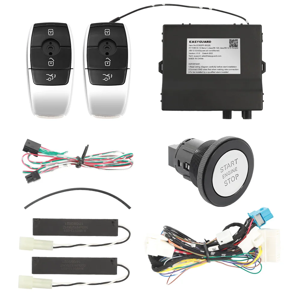 EASYGUARD Semi Plug Play PKE Car Alarm System Fit For 08-13 Benz C Class W204/09-12 E Class /09-12 E-Couper W207 /08-12 GLK X204