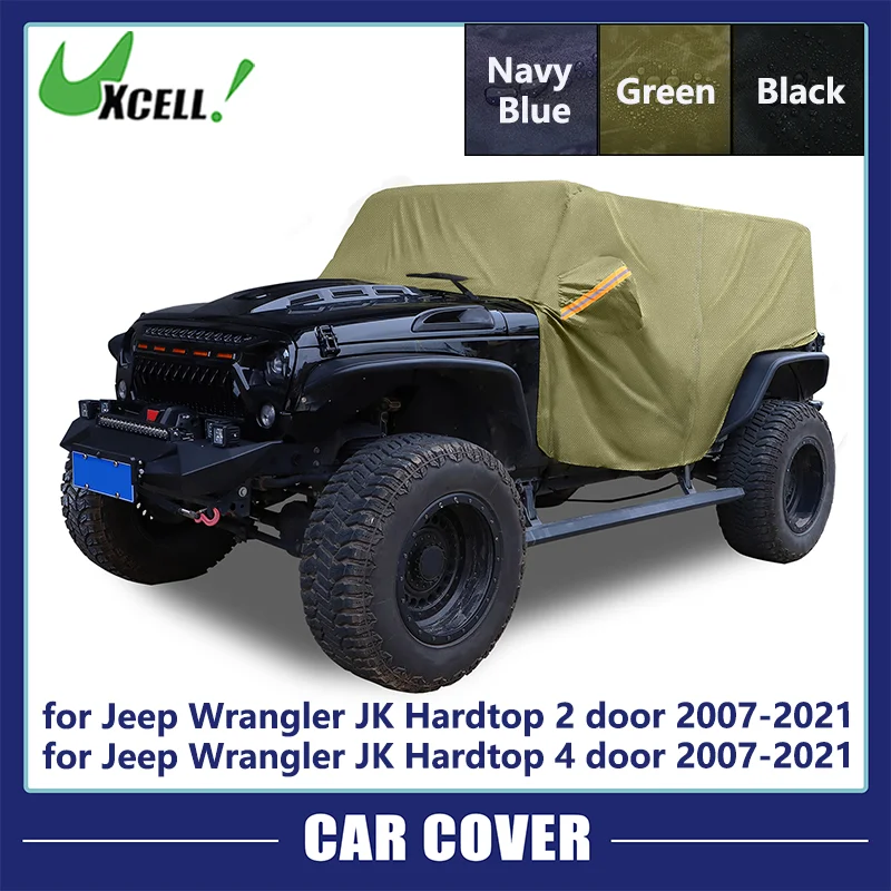 

Чехол для автомобиля UXCELL для Jeep Wrangler JK JL Hardtop 2/4 двери 2007-2021, внедорожник, водонепроницаемый, защита от солнца, пыли и снега, 210D Оксфорд