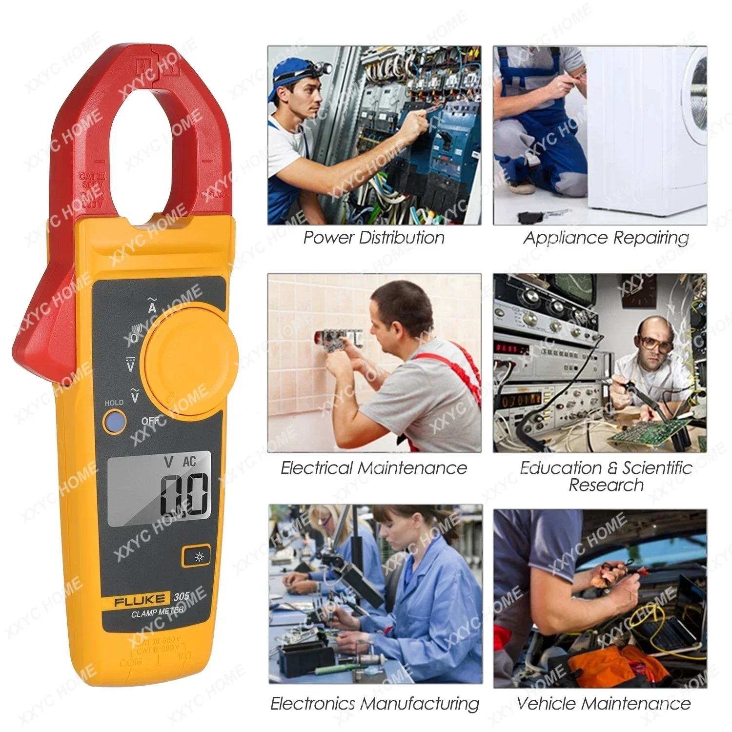 Fluke 302+ 303+ 305+ Digital Current Clamp Meter pliers ammeter Resistance Tester AC amperimetric clamp multimeter ampere Tool