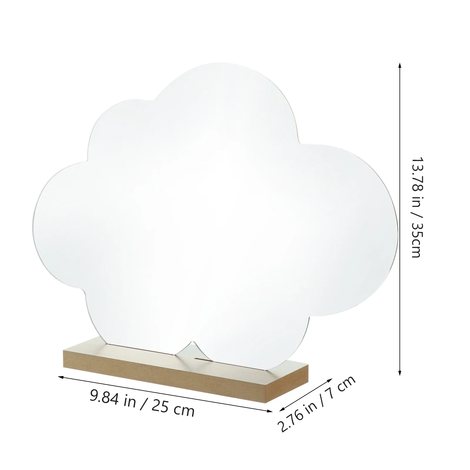 Drewniane, nieregularne lusterko do makijażu, lusterko stołowe, dekoracyjne, z powierzchnią o wysokiej rozdzielczości, do użytku w sypialni, do makijażu i pielęgnacji skóry.