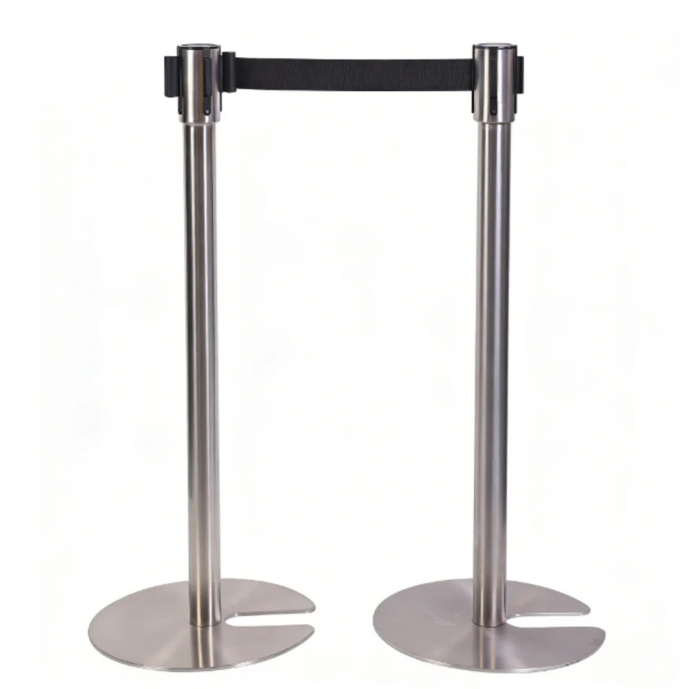Mirror Polished Rope Stanchion Stanchions Rope And Pole With Retractable Belt For Bank Airport Crowd Control Barrier