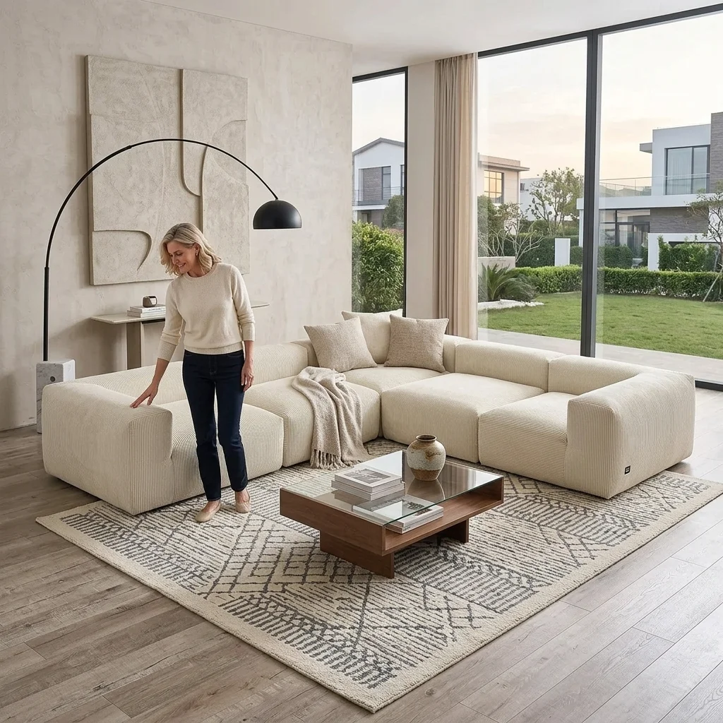 Durable Modular Compressed  Sofa Wholesale Boneless Couch Sectional Sofa  Living Room  Furniture